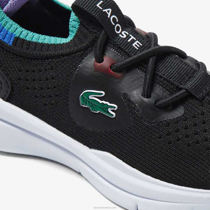 crno plava 011 6H4B2981 dojenčad Lacoste run spin pletene tekstilne tenisice kontrastne boje