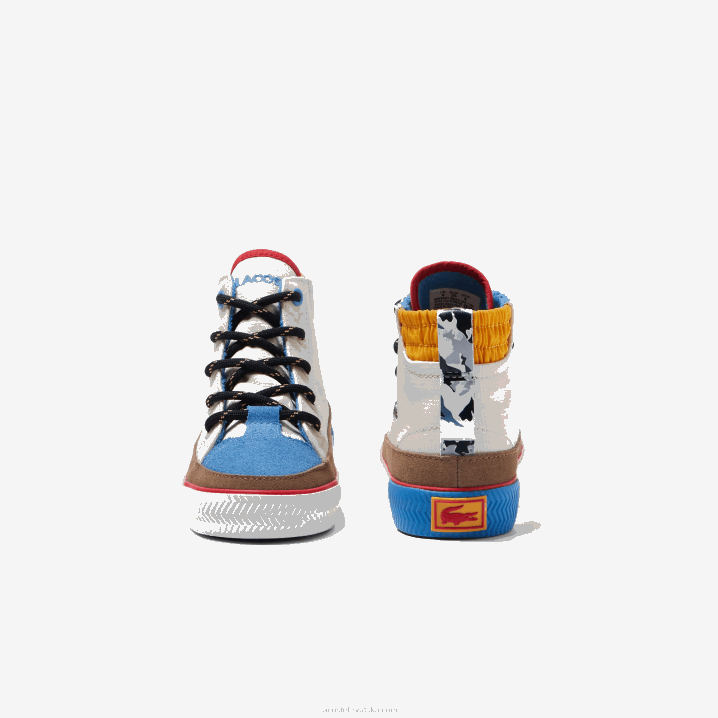 sivo bijela i žuta ht3 6H4B2986 dojenčad Lacoste Gripshot zimske srednje tekstilne vanjske cipele