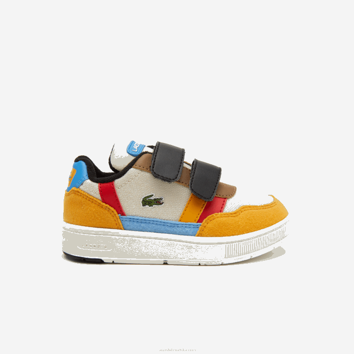 sivo bijela i žuta ht3 6H4B2992 dojenčad Lacoste t-clip zimske sintetičke vanjske cipele