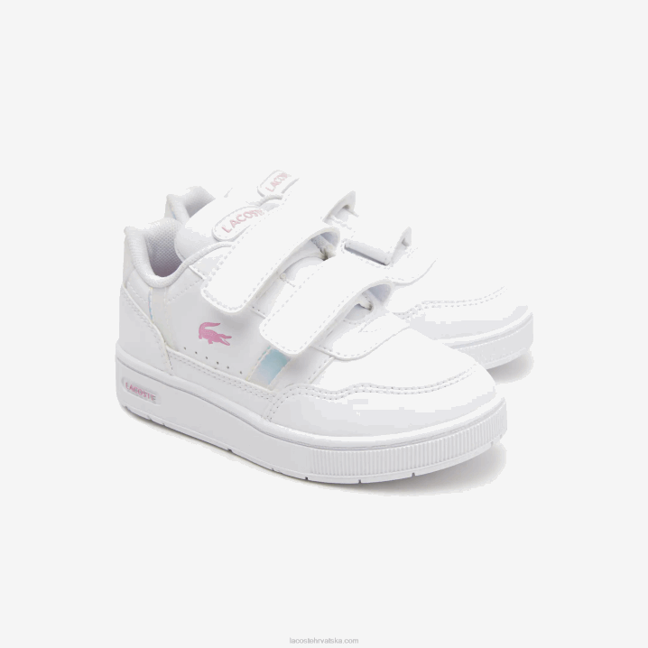 bijela 21g 6H4B2938 dojenčad Lacoste t-clip sintetičke tenisice s izbočenom petom