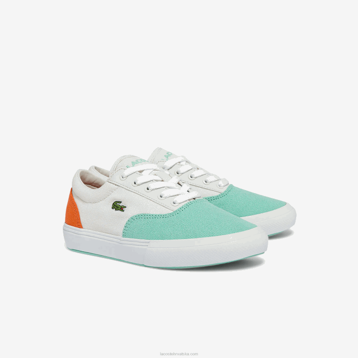 bijeli tirkiz t66 6H4B3263 djeca Lacoste jump serve čipkaste platnene tenisice