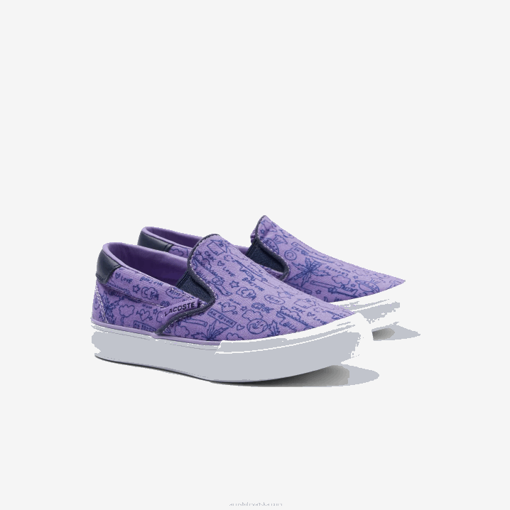 ljubičasta bijela 84x 6H4B2969 dojenčad Lacoste jump serve tekstilni slip on