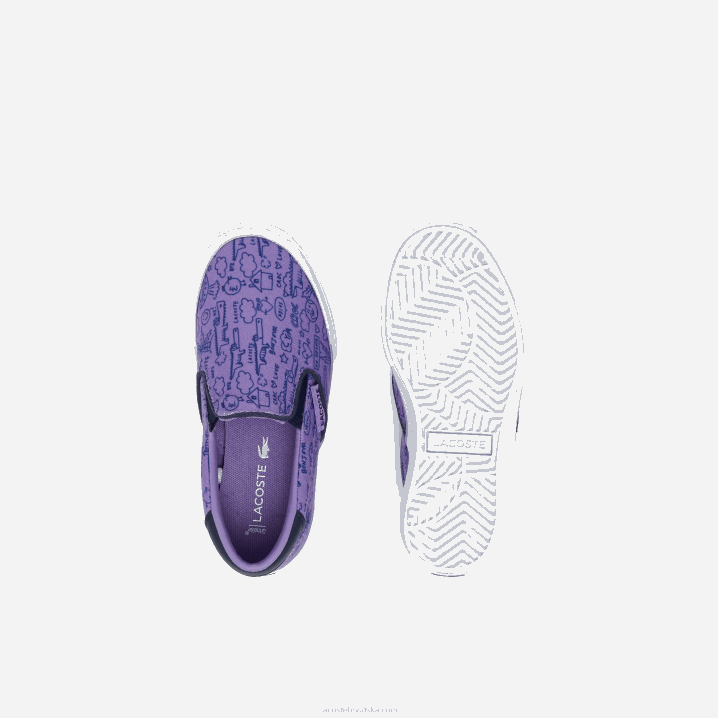 ljubičasta bijela 84x 6H4B2969 dojenčad Lacoste jump serve tekstilni slip on