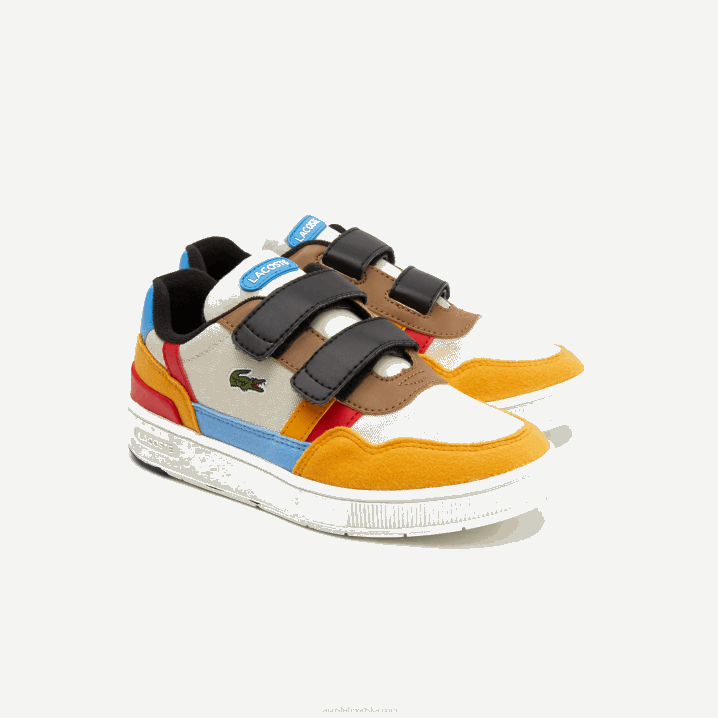 sivo bijela i žuta ht3 6H4B3303 djeca Lacoste t-clip zimske sintetičke vanjske cipele