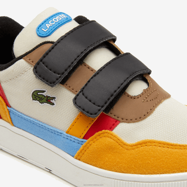 sivo bijela i žuta ht3 6H4B3303 djeca Lacoste t-clip zimske sintetičke vanjske cipele