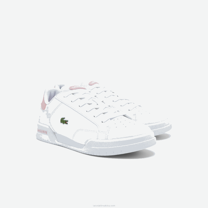 bijela i svijetlo roza 1g9 6H4B3321 juniori Lacoste twin serve sintetičke tenisice