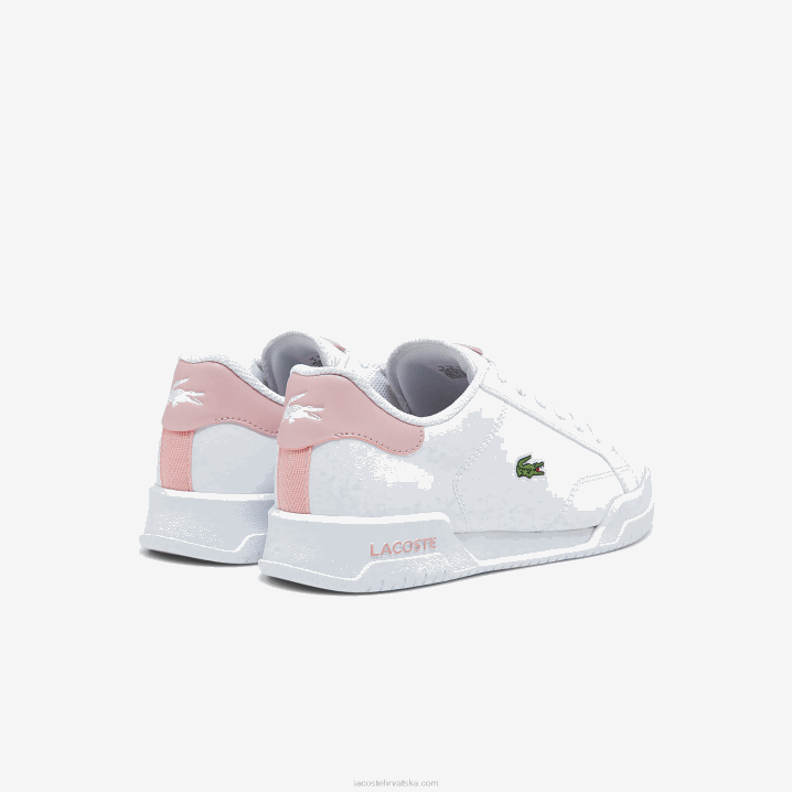 bijela i svijetlo roza 1g9 6H4B3321 juniori Lacoste twin serve sintetičke tenisice