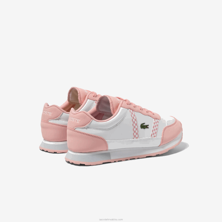 bijela i ružičasta b53 6H4B3311 juniori Lacoste partnerske sintetičke tenisice