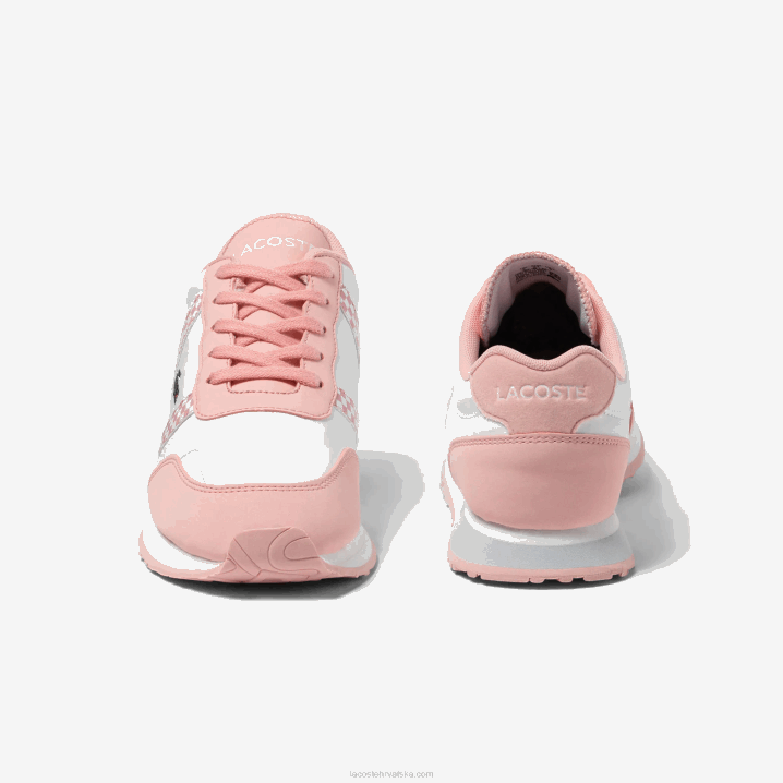 bijela i ružičasta b53 6H4B3311 juniori Lacoste partnerske sintetičke tenisice