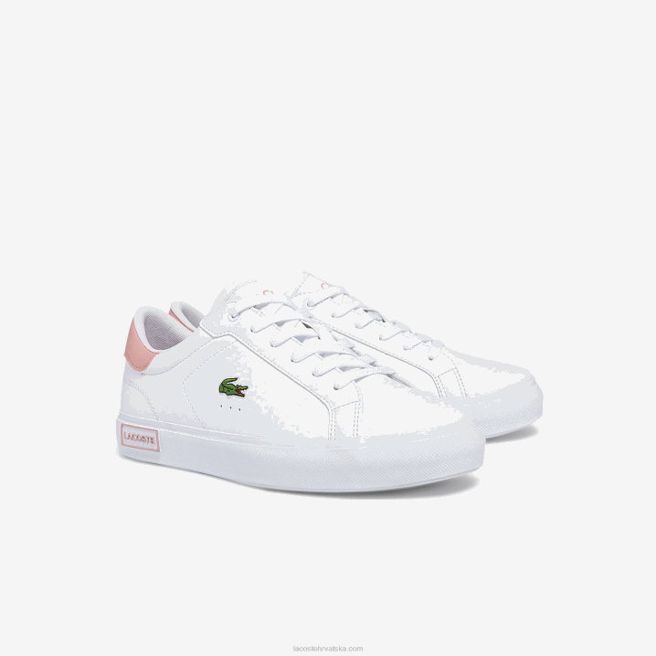 bijela i svijetlo roza 1g9 6H4B3308 juniori Lacoste powercourt sintetičke tenisice