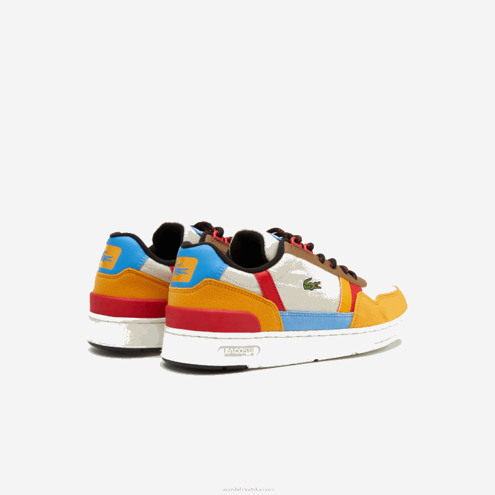 sivo bijela i žuta ht3 6H4B3334 juniori Lacoste t-clip zimske sintetičke vanjske cipele