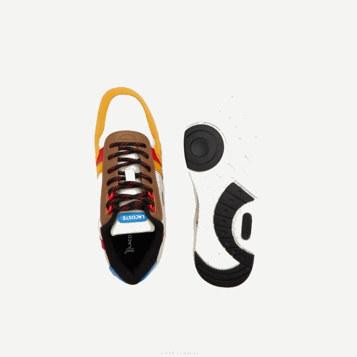 sivo bijela i žuta ht3 6H4B3334 juniori Lacoste t-clip zimske sintetičke vanjske cipele