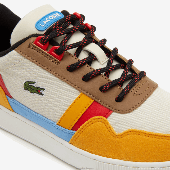 sivo bijela i žuta ht3 6H4B3334 juniori Lacoste t-clip zimske sintetičke vanjske cipele