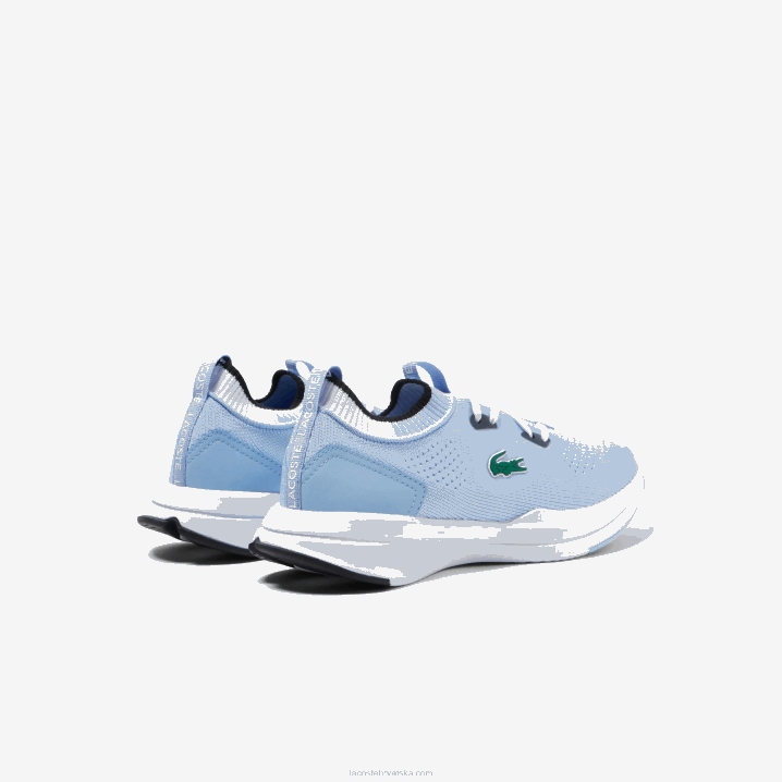 svijetlo plava bijela 2k7 6H4B3329 juniori Lacoste run spin pletene tekstilne tenisice kontrastne boje