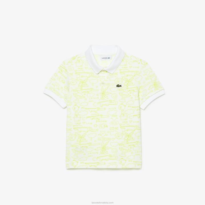 bijela 001 6H4B2957 djeca Lacoste grafički organski pamuk petit pique polo