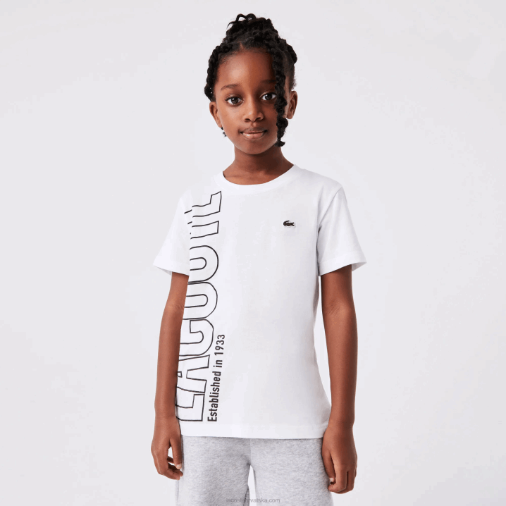 bijela 001 6H4B3158 djeca Lacoste prevelika majica kratkih rukava od pamučnog žerseja s logom