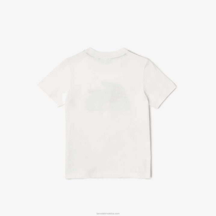 bijela 70v 6H4B3006 djeca Lacoste majica kratkih rukava od organskog pamuka s kontrastnim printom
