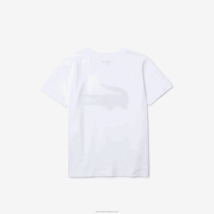 bijela crna au8 6H4B3019 djeca Lacoste sportski tenis tehnički dres predimenzionirana croc majica