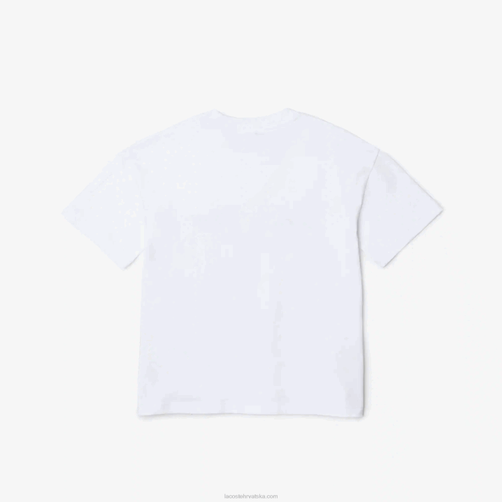 bijeli sbh 6H4B3040 djeca Lacoste brendirana majica kratkih rukava od organskog pamučnog žerseja