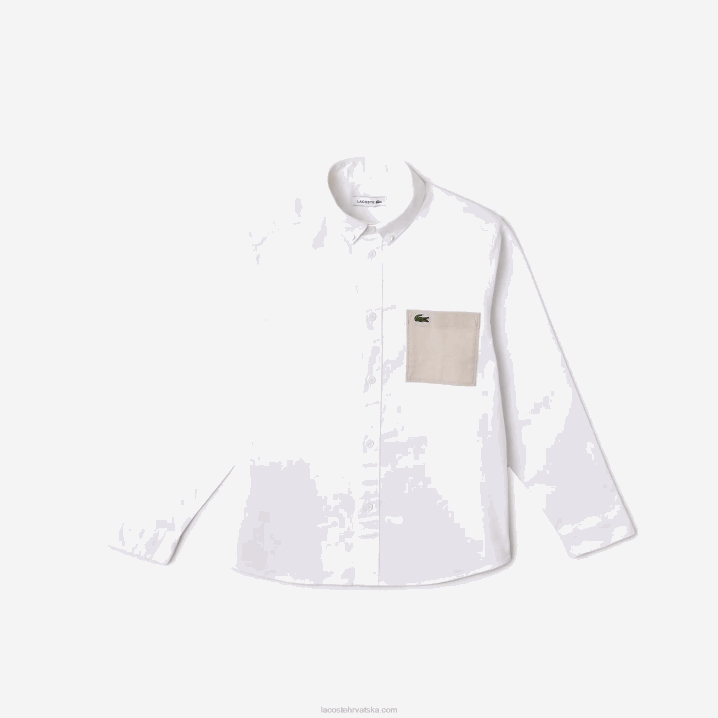 bijelo bež nbn 6H4B3080 djeca Lacoste kontrastna košulja s džepovima