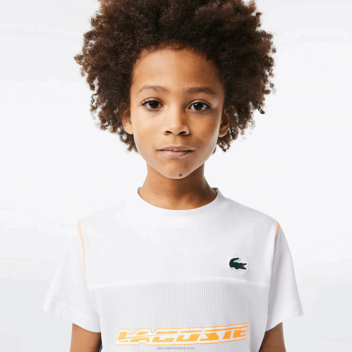 bijelo plava narančasta wyi 6H4B3005 dječaci Lacoste tenis x daniil medvedev majica s dresom