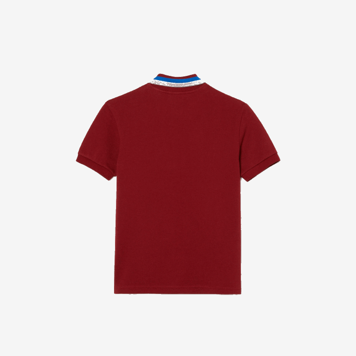 bordo bijela x62 6H4B2954 dječaci Lacoste trobojni ovratnik pamuk petit pique polo