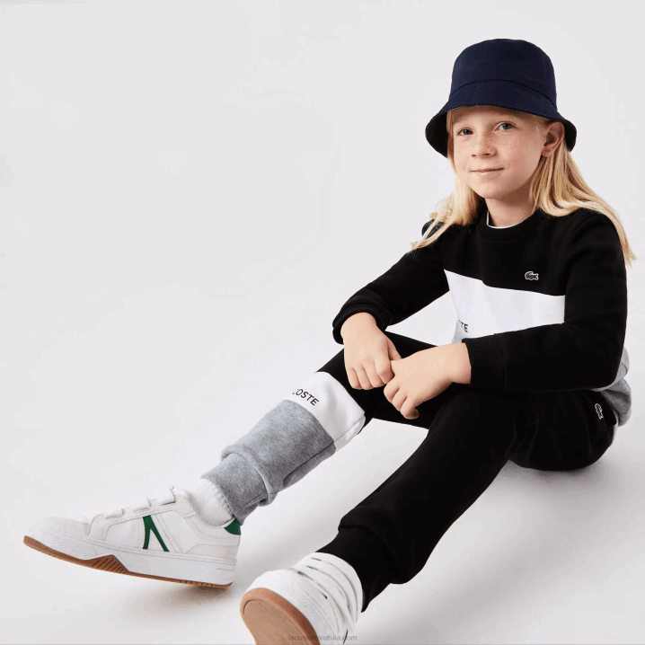 crna bijela siva chine nua 6H4B3236 djeca Lacoste brendirana majica s okruglim izrezom