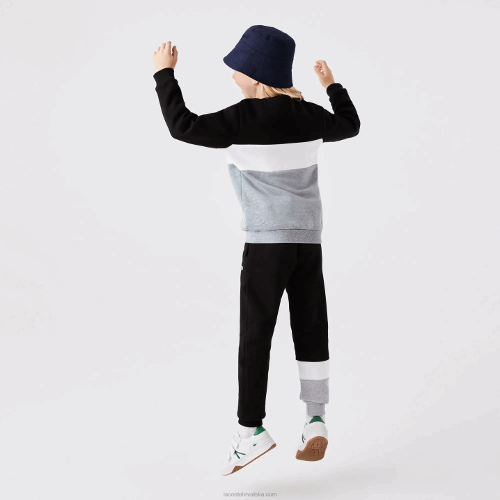 crna bijela siva chine nua 6H4B3236 djeca Lacoste brendirana majica s okruglim izrezom