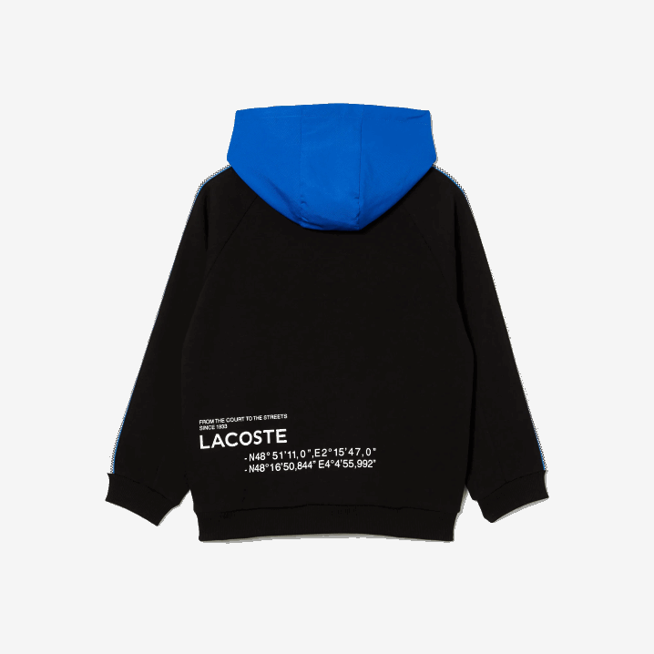 crno plava 985 6H4B3205 djeca Lacoste majica s kapuljačom s klokanovim džepom