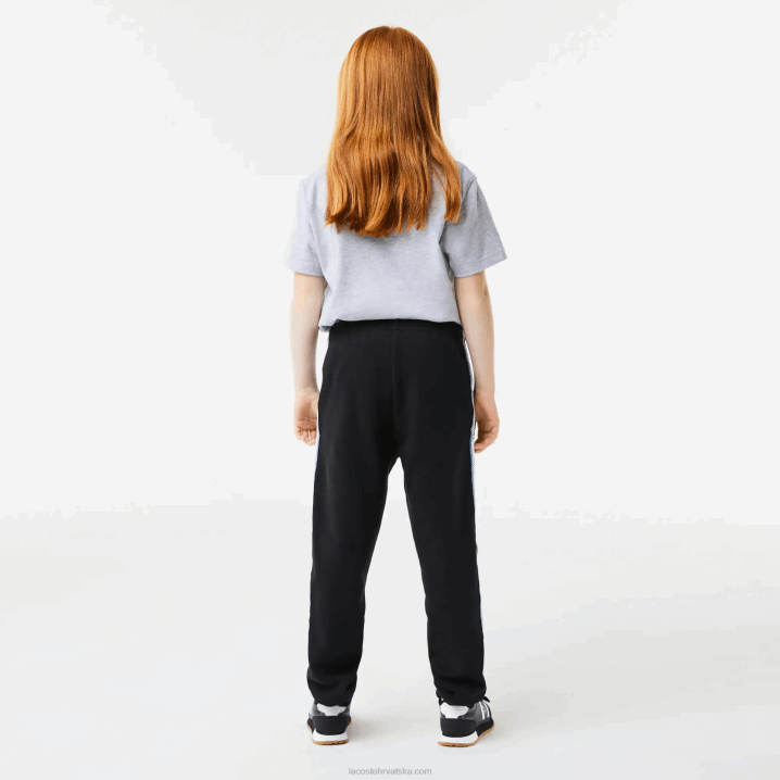 crno plava 985 6H4B3223 djeca Lacoste trenirke s otisnutim trakama