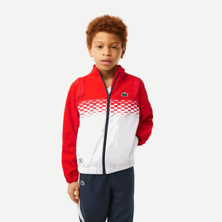 crveno bijelo plavo cf1 6H4B3043 dječaci Lacoste tenis x daniil medvedev set za trčanje