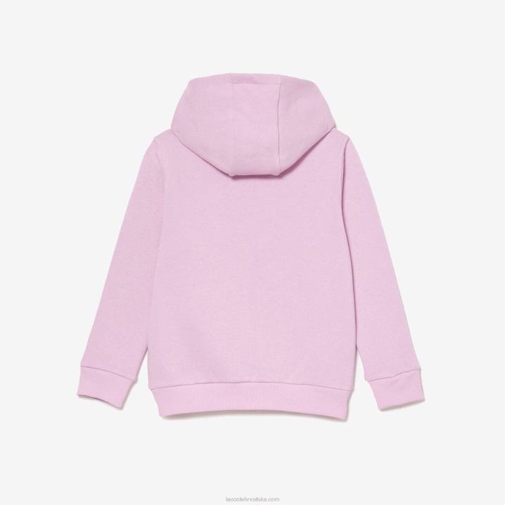 ružičasta z4h 6H4B3252 djeca Lacoste majica s patentnim zatvaračem s kapuljačom s klokanovim džepom