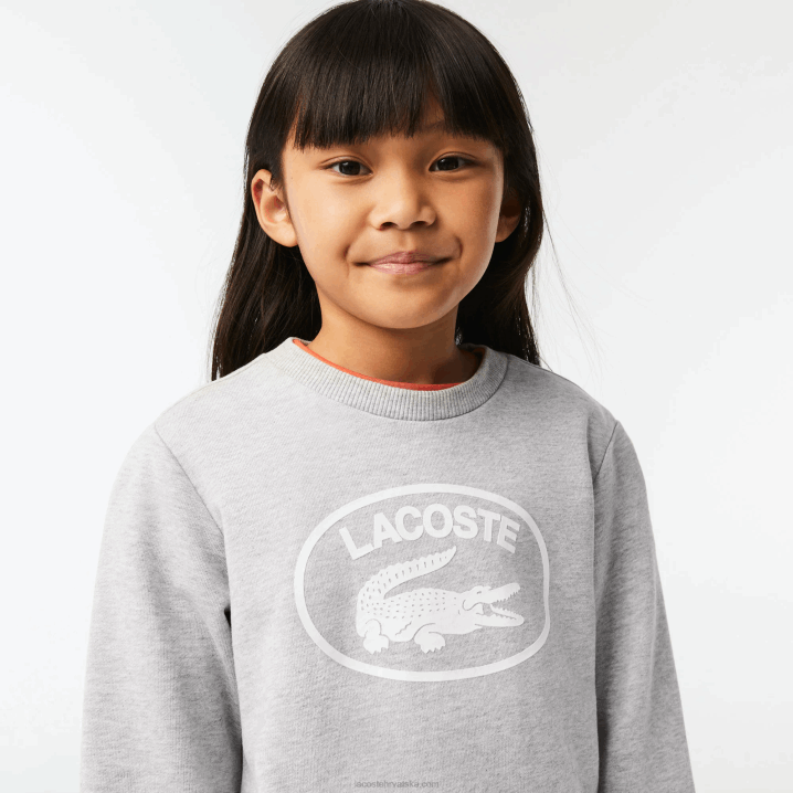siva chine bijela bg3 6H4B3058 djeca Lacoste trenirka s kontrastnim brendom colorblock