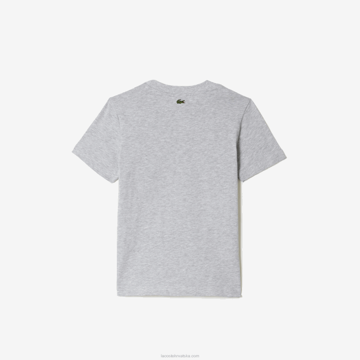 sivi chine cca 6H4B3041 djeca Lacoste pamučna jersey majica s kontrastnim printom