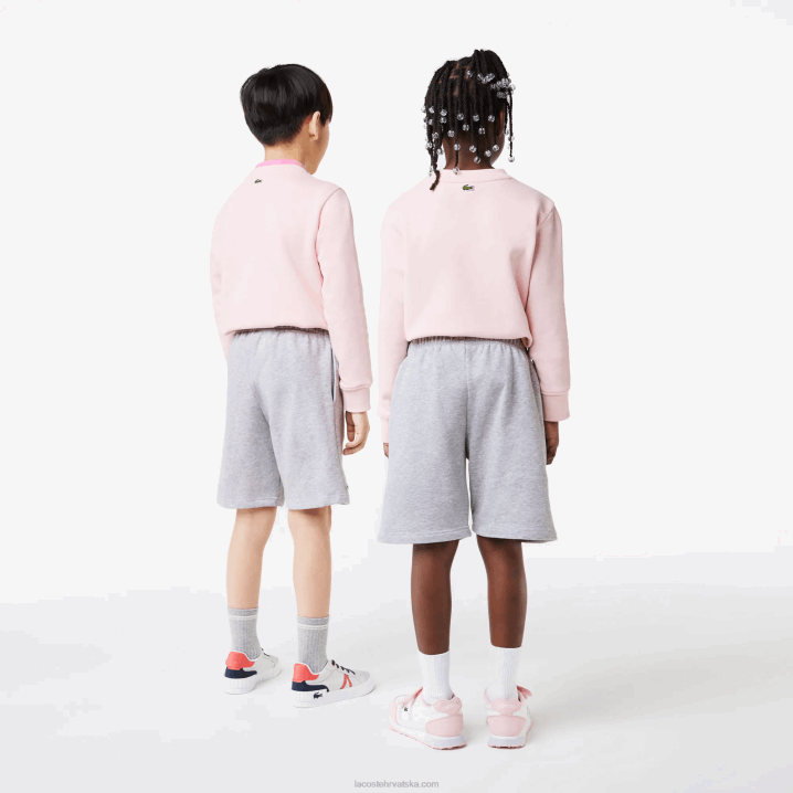 sivi chine cca 6H4B3101 djeca Lacoste kratke hlače od flisa od organskog brušenog pamuka