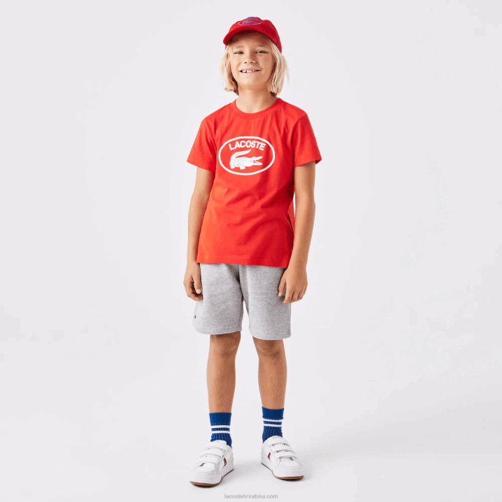 sivi chine cca 6H4B3101 djeca Lacoste kratke hlače od flisa od organskog brušenog pamuka