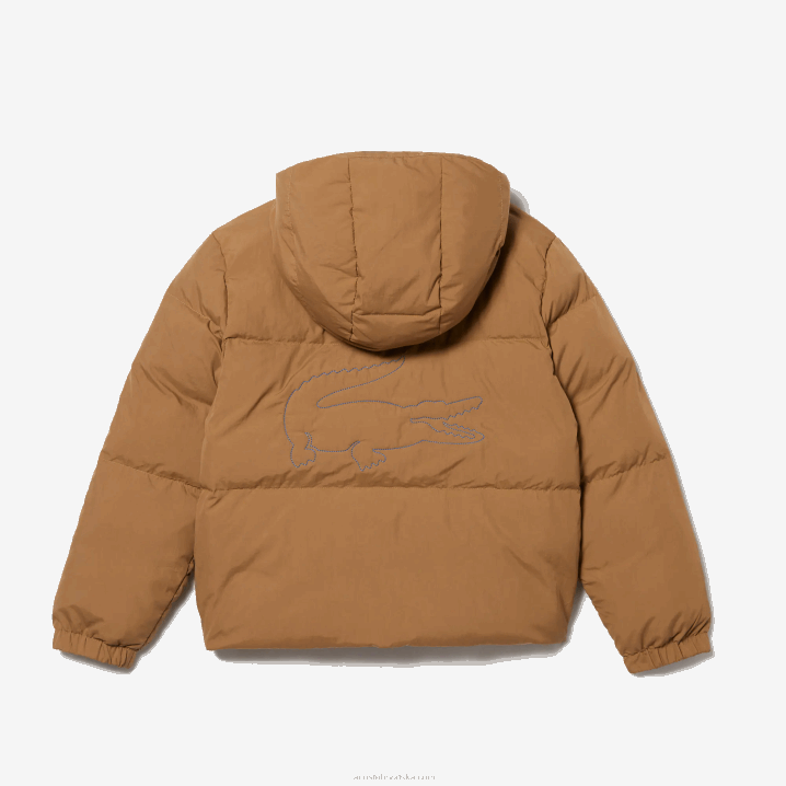 smeđe plava 9fg 6H4B3222 djeca Lacoste jakna od tafta s kapuljačom s krokodilskim vezom