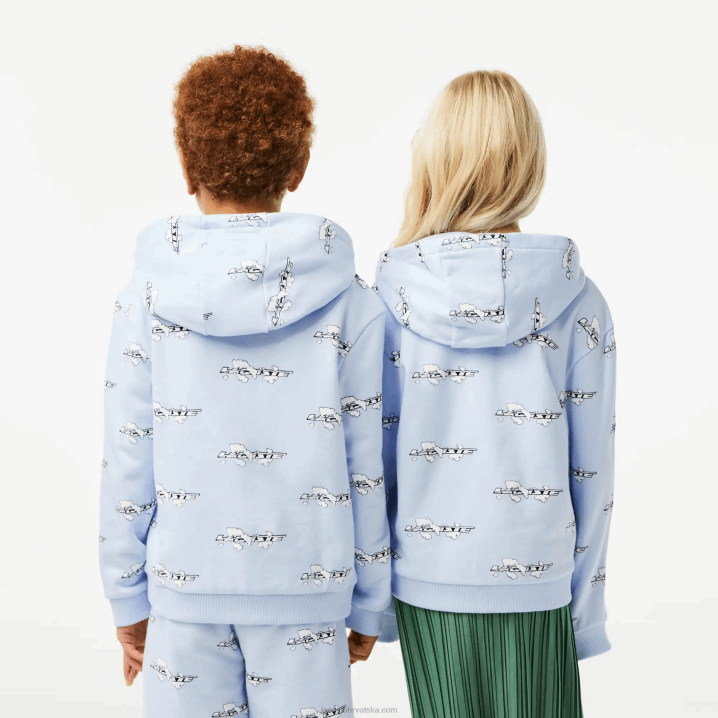 svijetloplava t01 6H4B3063 djeca Lacoste majica s kapuljačom od organskog pamuka