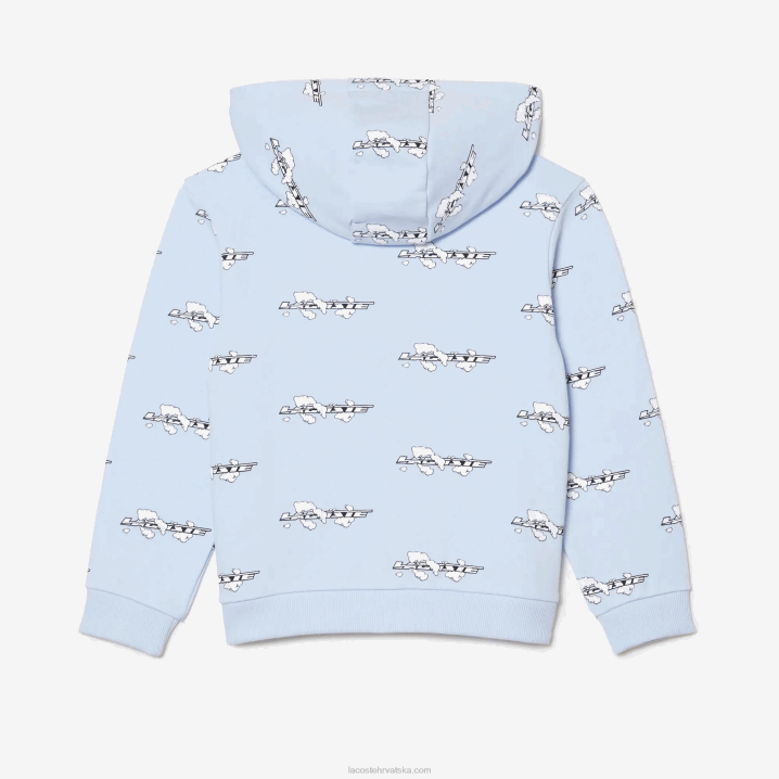 svijetloplava t01 6H4B3063 djeca Lacoste majica s kapuljačom od organskog pamuka