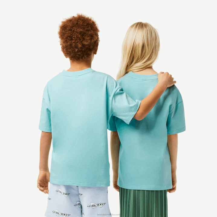 svijetlozeleno bijelo y7i 6H4B3039 djeca Lacoste brendirana majica kratkih rukava od organskog pamučnog žerseja