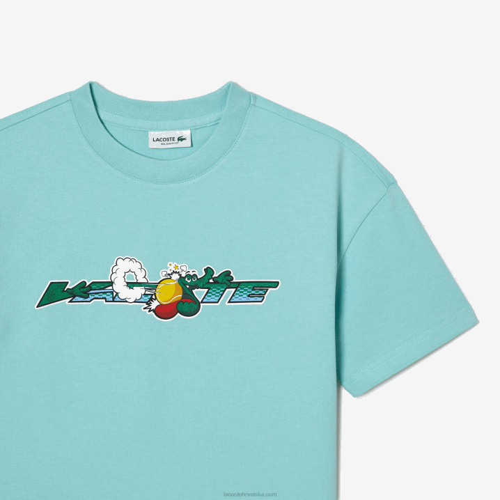 svijetlozeleno bijelo y7i 6H4B3039 djeca Lacoste brendirana majica kratkih rukava od organskog pamučnog žerseja