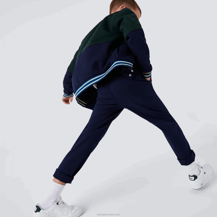 tamnoplava 166 6H4B3269 dječaci Lacoste rastezljive pamučne hlače od gabardina