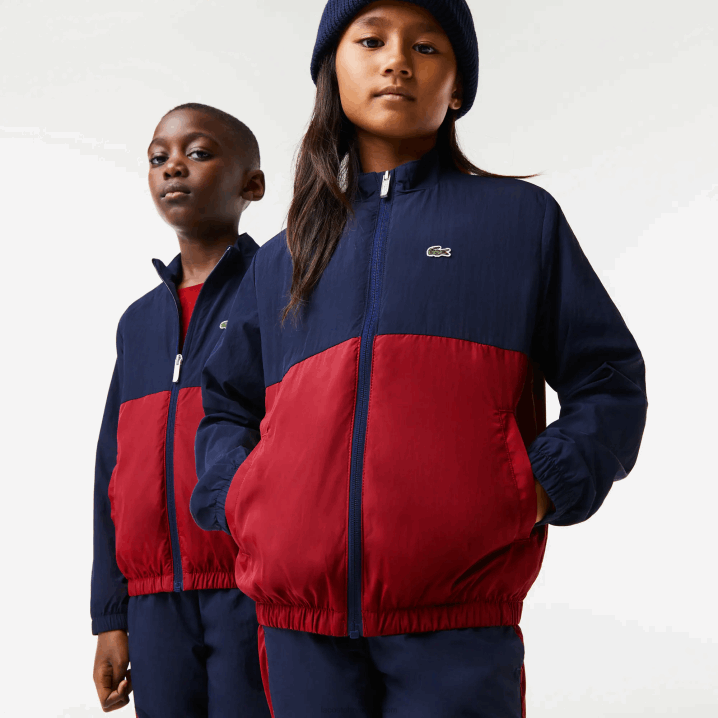 tamnoplava bordo lub 6H4B3219 djeca Lacoste colorblock jakna s visokim ovratnikom
