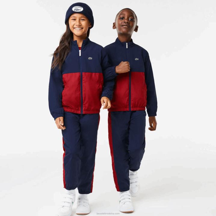 tamnoplava bordo lub 6H4B3219 djeca Lacoste colorblock jakna s visokim ovratnikom