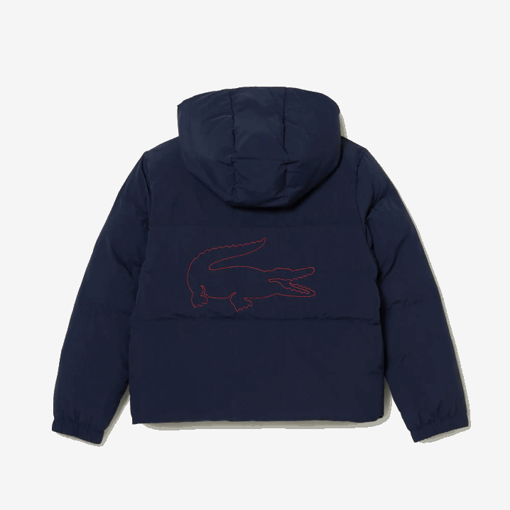tamnoplava crvena 7pe 6H4B3221 djeca Lacoste jakna od tafta s kapuljačom s krokodilskim vezom
