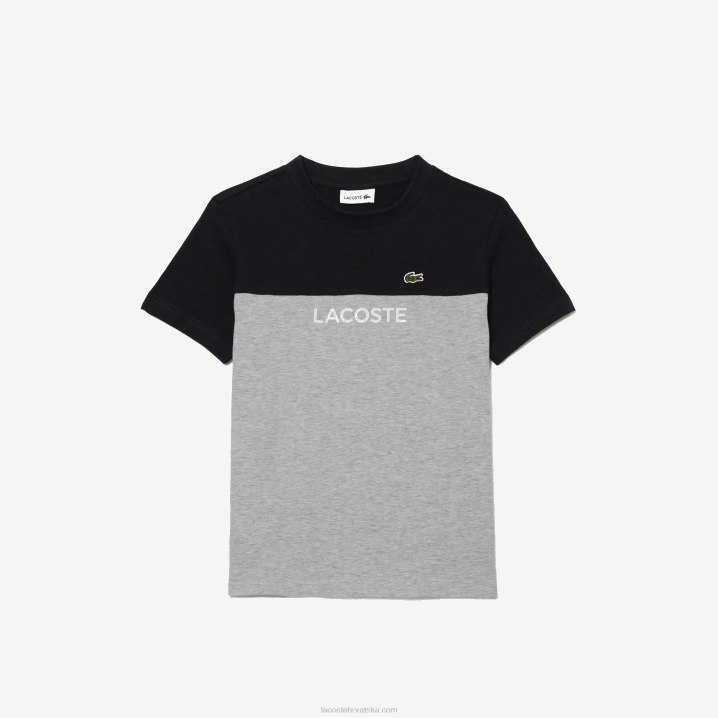 tamnoplava siva chine e6a 6H4B3015 djeca Lacoste colorblock majica kratkih rukava od organskog pamuka