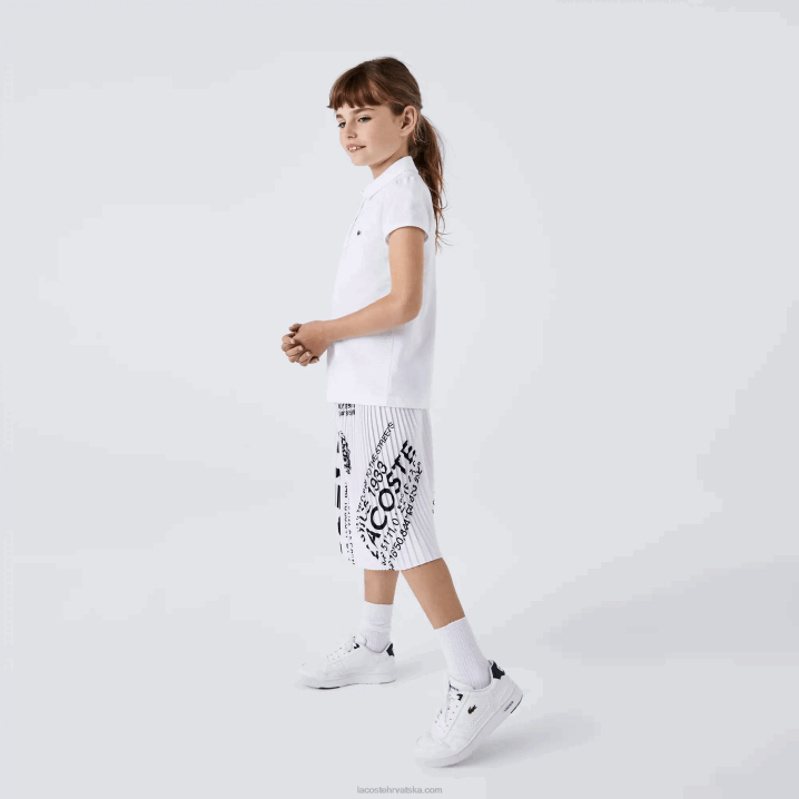 bijela 001 6H4B2950 djevojke Lacoste nazubljeni ovratnik mini pique polo