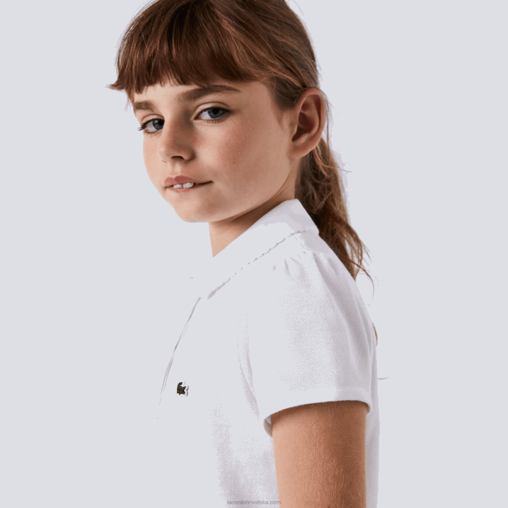 bijela 001 6H4B2950 djevojke Lacoste nazubljeni ovratnik mini pique polo