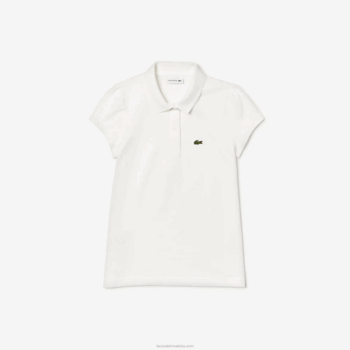 bijela 001 6H4B2950 djevojke Lacoste nazubljeni ovratnik mini pique polo