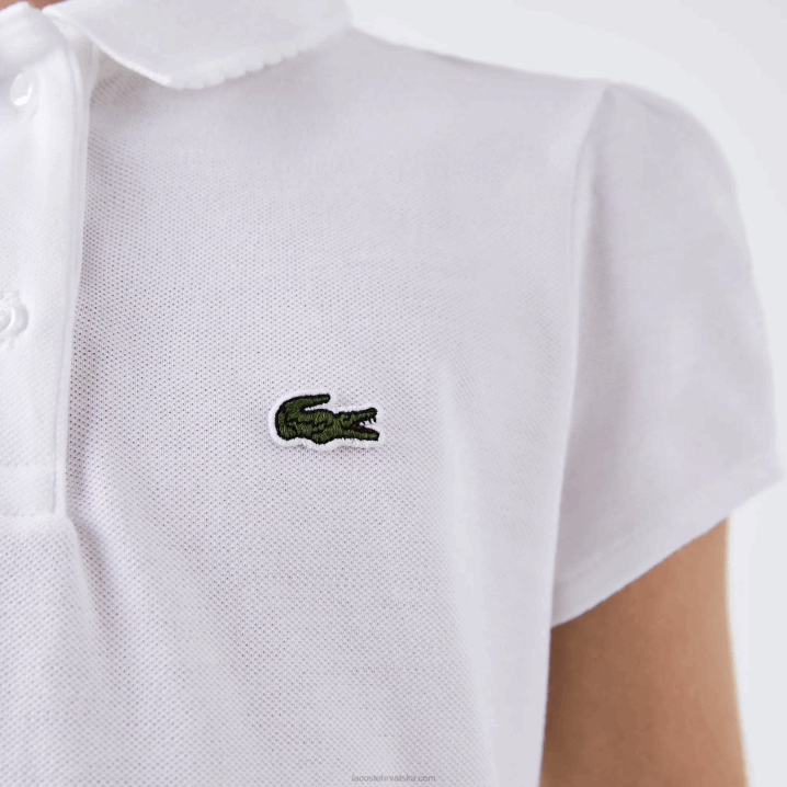 bijela 001 6H4B2950 djevojke Lacoste nazubljeni ovratnik mini pique polo